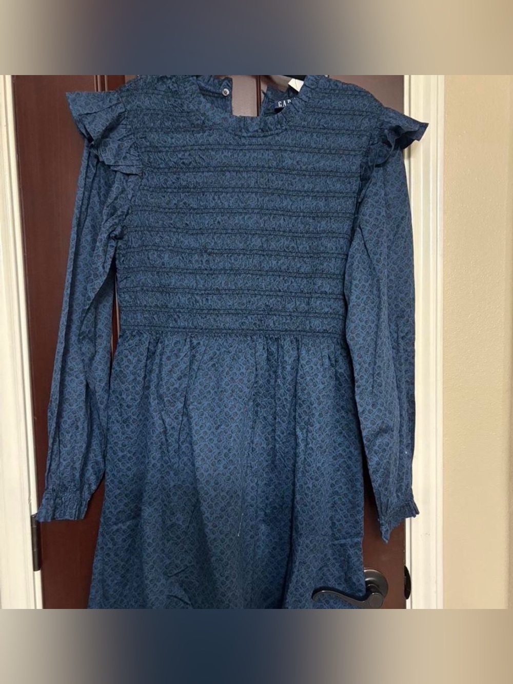 GAP Blue Floral Smocked Dress
